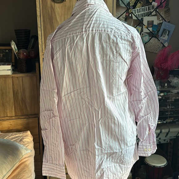 Pink Striped Alfani Dress Shirt - Medium - Picture 3 of 5